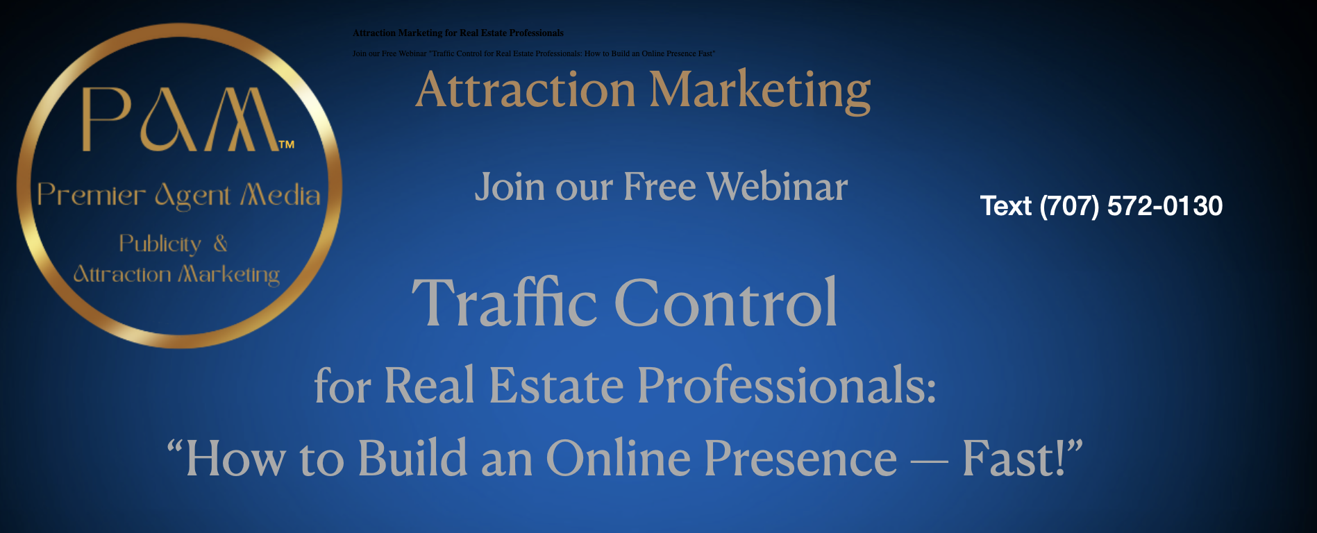 Attraction Marketing Webinar for real estate professionals